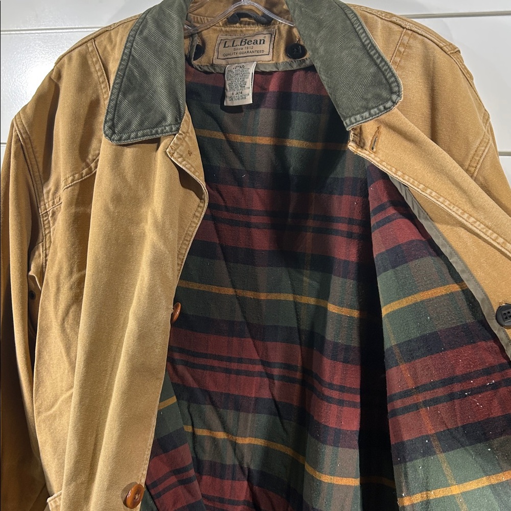 Vintage LL BEAN Men's Flannel Field Work Chore Coat Sz L - Picture 9 of 10